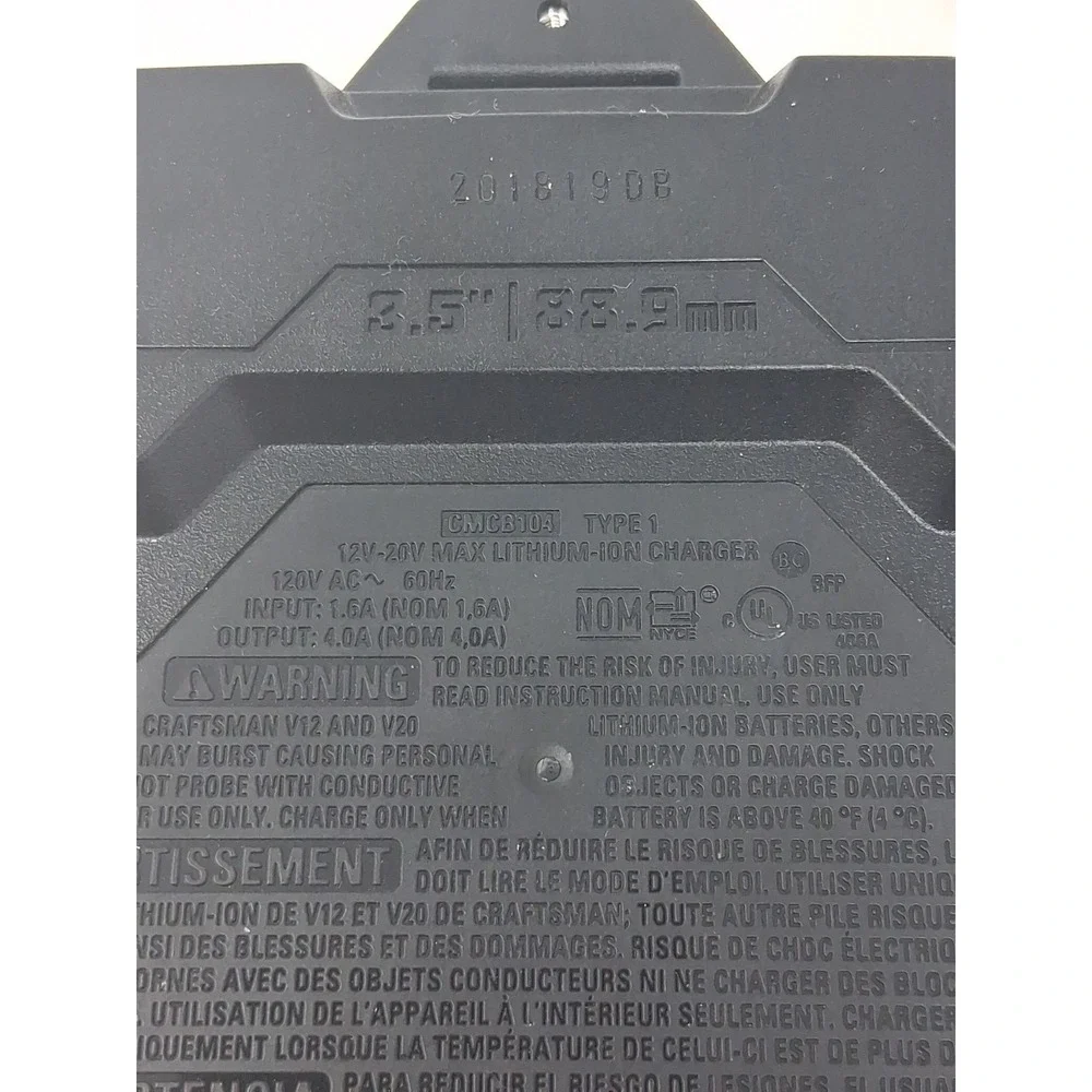Craftsman CMCB102 Type 1 V12-V20 Lithium-Ion Battery Charger OEM. S